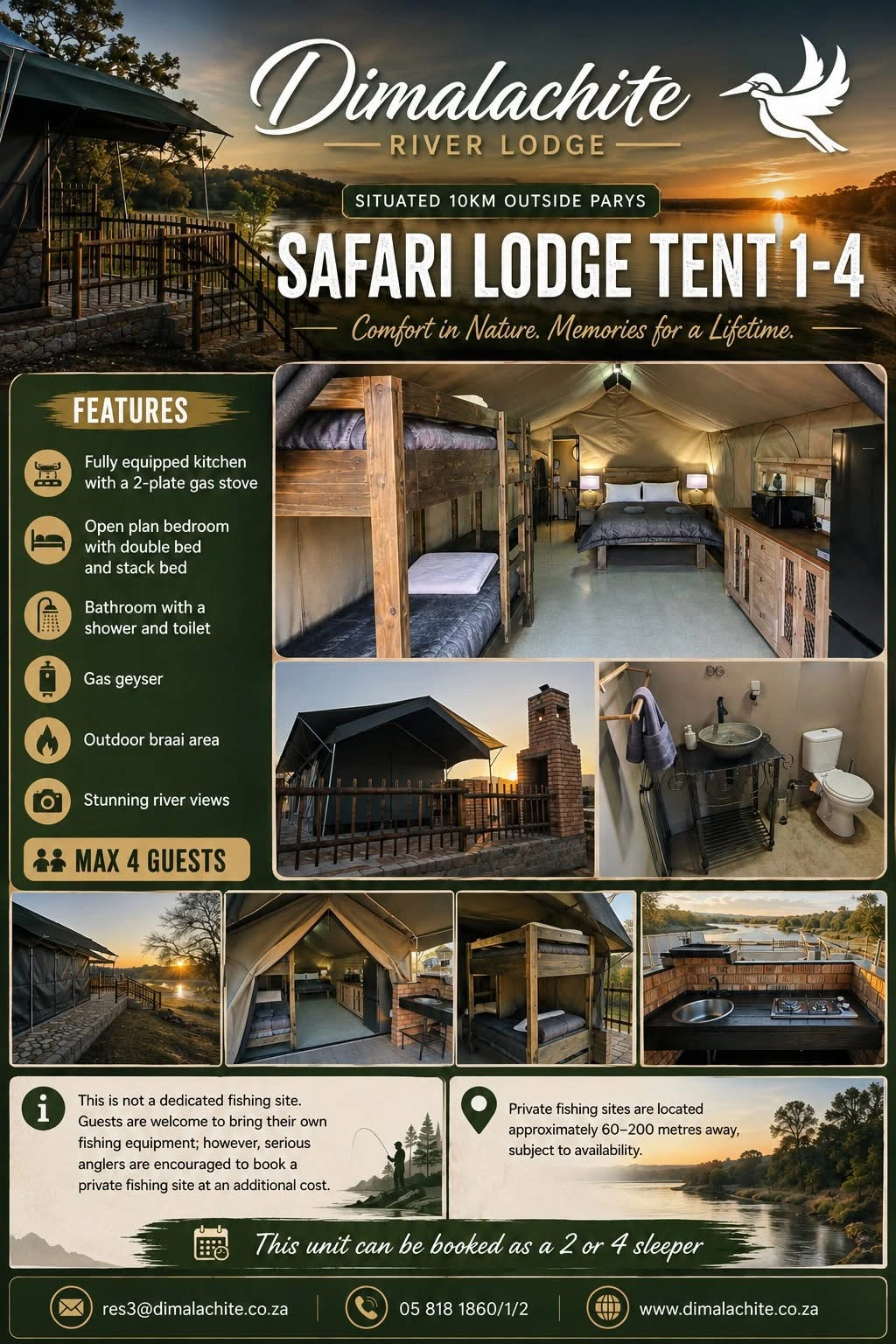 Safari Lodge Tents 1–4 accommodation photos and specifications